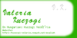 valeria kuczogi business card